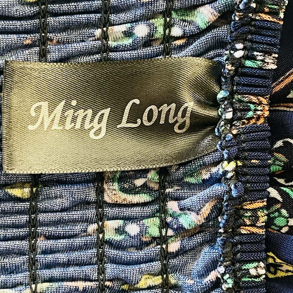 Ming Long Women's Boho Floral Smocked Midi Dress with Crochet Top - Picture 5 of 6